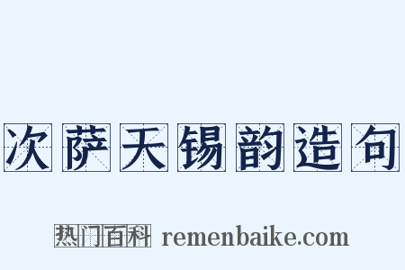 次萨天锡韵造句是什么意思的图片